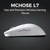 L7 Pro Wireless Gaming Mouse, PAW3395 26K Sensor, Wireless/Wired Dual 8K Polling, 39g Ultra-Light Weight, 2.4GHz RF/BT/Wired Tri-Mode Connection (Pro-PAW3395 26K Sensor, White)