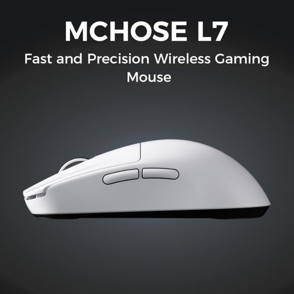 L7 Pro Wireless Gaming Mouse, PAW3395 26K Sensor, Wireless/Wired Dual 8K Polling, 39g Ultra-Light Weight, 2.4GHz RF/BT/Wired Tri-Mode Connection (Pro-PAW3395 26K Sensor, White)