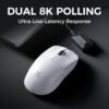 L7 Pro Wireless Gaming Mouse, PAW3395 26K Sensor, Wireless/Wired Dual 8K Polling, 39g Ultra-Light Weight, 2.4GHz RF/BT/Wired Tri-Mode Connection (Pro-PAW3395 26K Sensor, White)