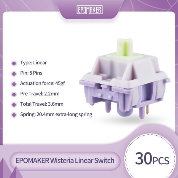 61yuoiwcLTL._AC_SL1500_ Review of EPOMAKER Wisteria Linear Mechanical Switches for Gaming Keyboards