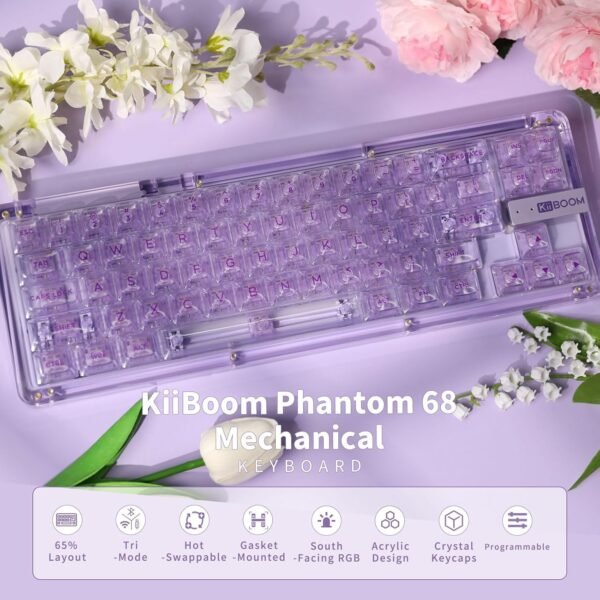 71qZ5pl6nEL._AC_SL1500_ KiiBoom Phantom 68 Mechanical Keyboard Review Compact Design, RGB, and Customization for Gamers