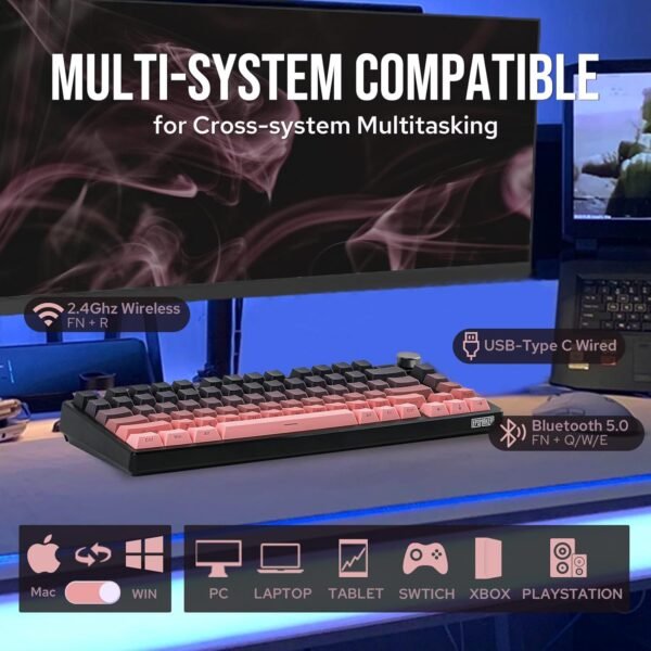 71ygVxpaX9L._AC_SL1500_ EPOMAKER HE75 Wireless Mechanical Keyboard Review Hot-Swappable Gasket Design and RGB Features