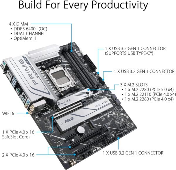 81SrFEGnNcL._AC_SL1500_ ASUS Prime X670-P WiFi AMD Motherboard review with DDR5 and USB4 support