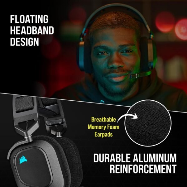 Corsair HS80 RGB Wireless Gaming Headset Review Dolby Atmos Performance and Comfort Tested