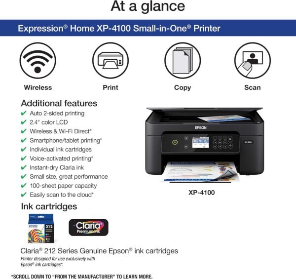 81yY2jvd-EL._AC_SL1500_ Epson Expression Home XP-4100 Wireless Color Printer review compact design with great features